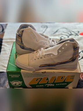 PF Flyers Glide Pure 70’s Action Reissue High-Top White/Off White 12.5 with Box